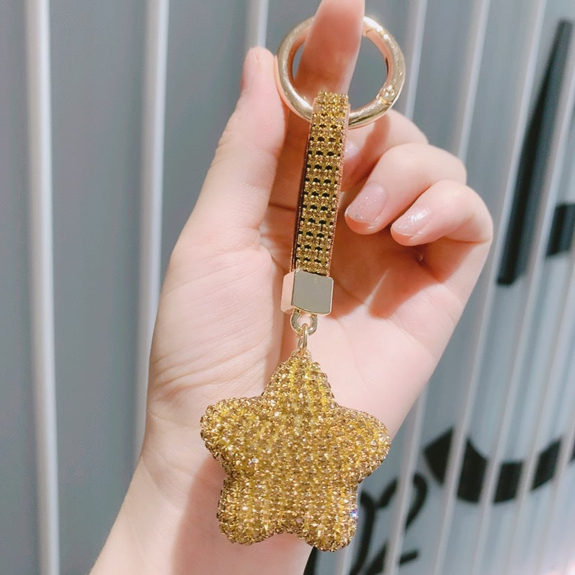 Wholesale Rhinestone Five-pointed Star Alloy Keychain Lanyard Keychain ACC-KC-ShuoT021