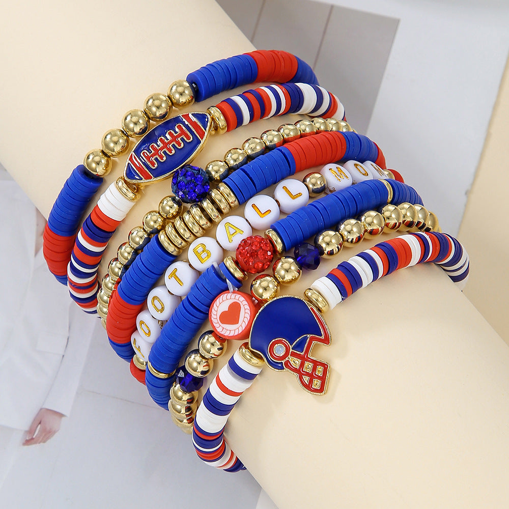 Wholesale Baseball Bracelet 8-piece Soft y Bracelet