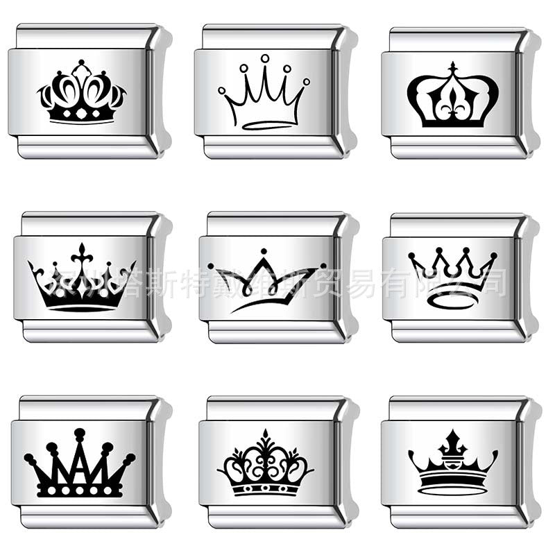 Wholesale 9mm Italian Charm Starter Bracelets DIY square Single Section Creative Stainless Steel Composable Bracelet