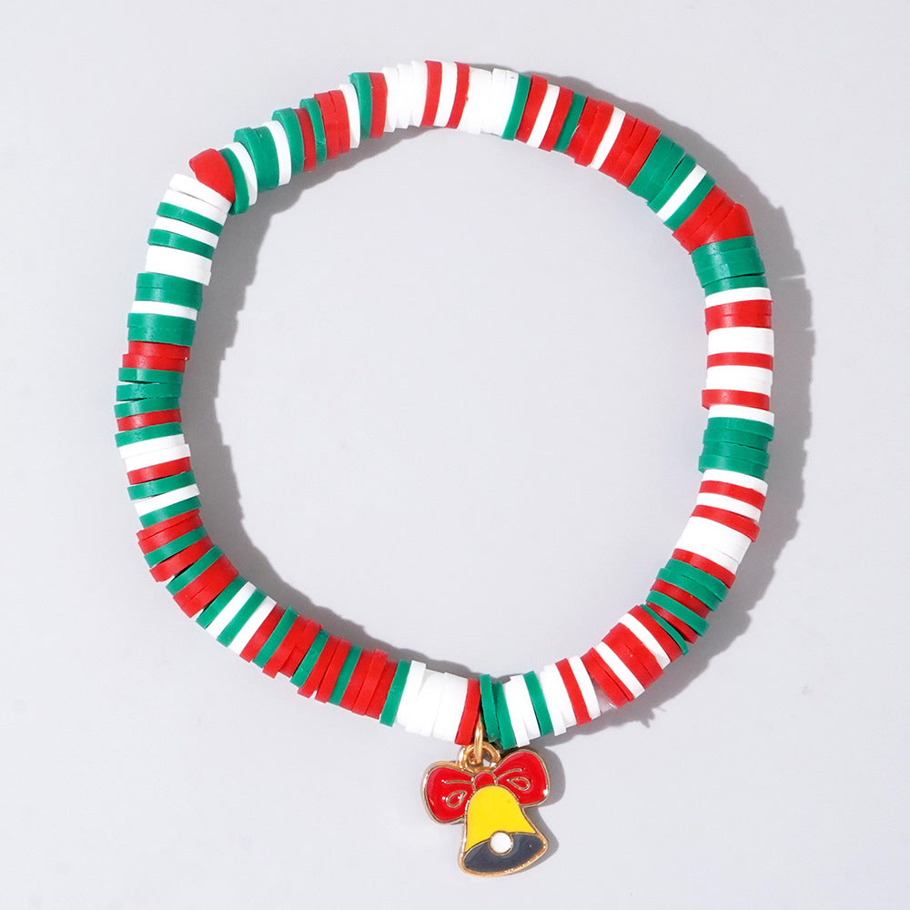 Wholesale Christmas Alphabet Apple Copper Beads Ceramic Beaded Bracelet Set ACC-BT- GWL001