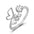 Wholesale Simple Butterfly Copper Diamond  Geometric Opening Finger Ring
