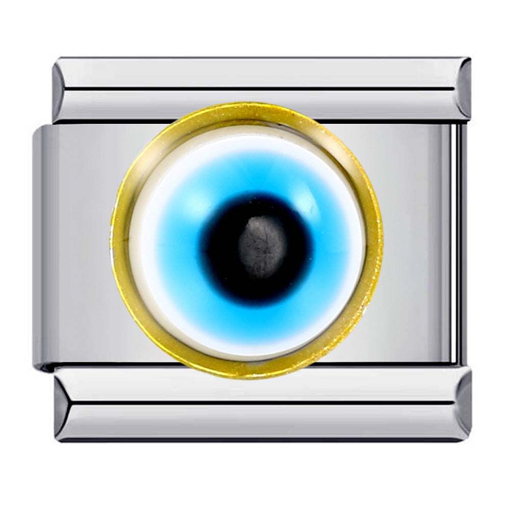 Wholesale Italian Charm Bracelet 9mm DIY Splicing Removable Devil Eye Stainless Steel Composable Bracelet