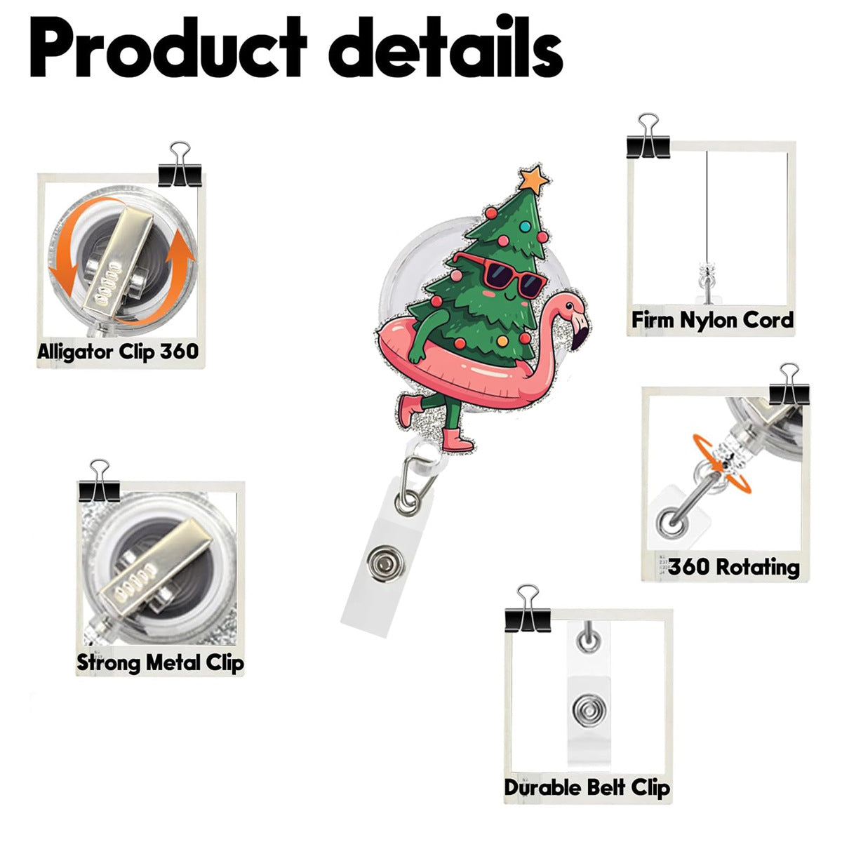 Wholesale acrylic Christmas tree medical   Badge Reels
