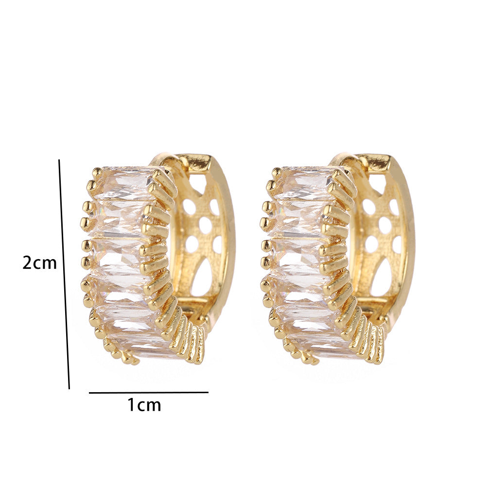 Wholesale Modern Butterfly Flower Earrings With Micro Set Zircon 18K Gold Plated Copper Fashion Party Gift Jewelry Accessory