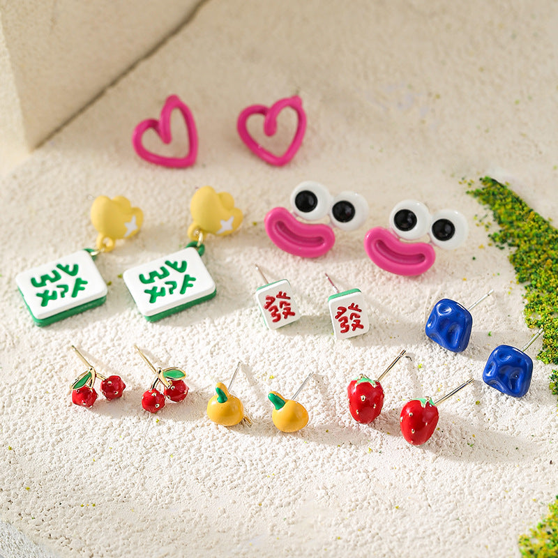 Wholesale Cute Exquisite Small Earrings Silver Needle Earrings