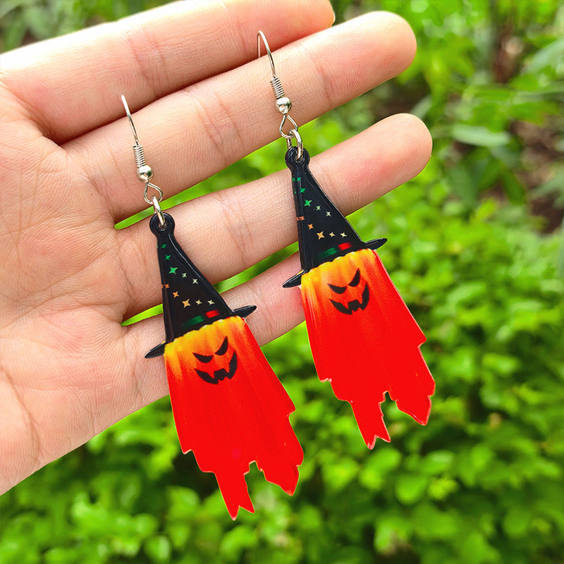 Boucles d'oreilles en gros Halloween Ghost Wizard Hat