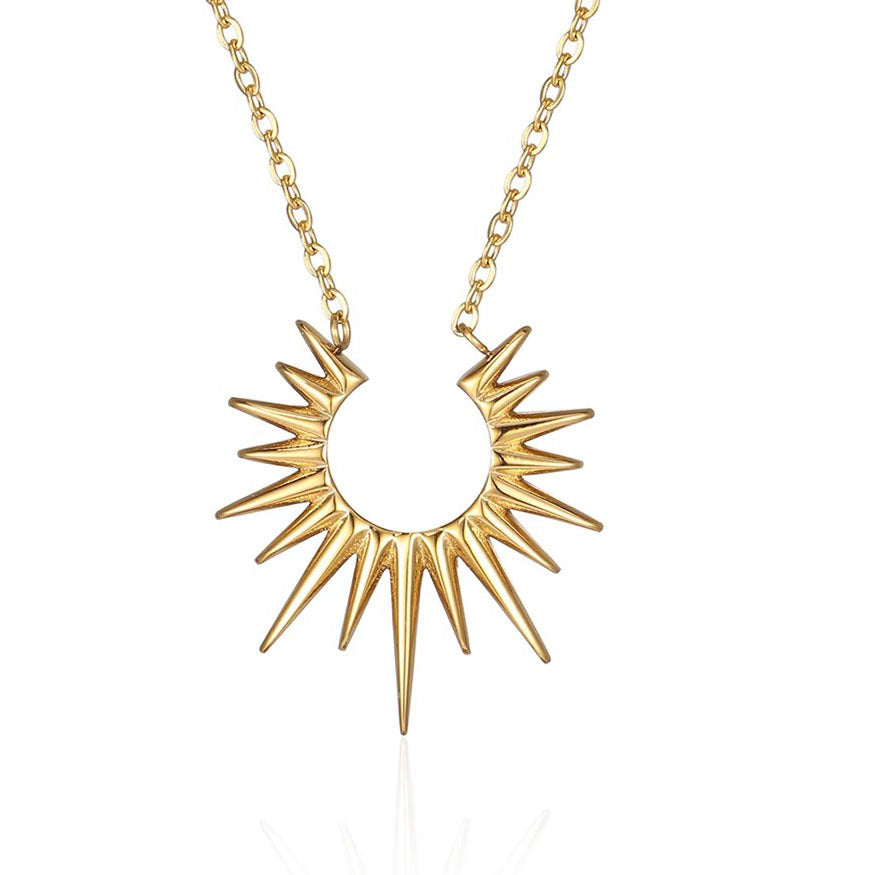 Wholesale Vintage Sunflower Pendant Necklace Unisex Open Collar Bone Chain Zinc Alloy Electroplated Fashion Accessory