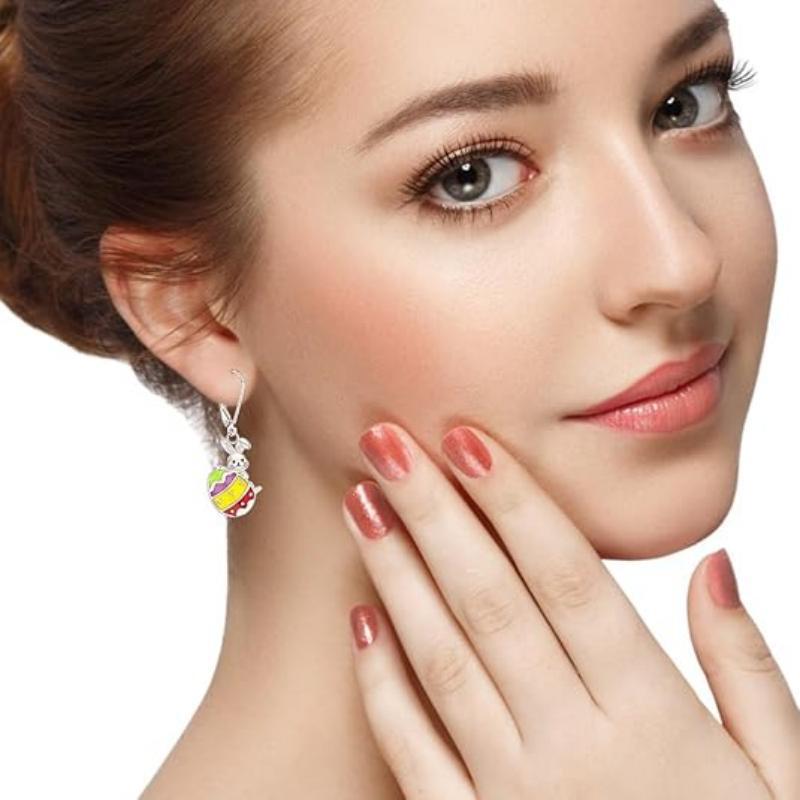 Wholesale Egg Bunny Pendant Cute Easter Earrings