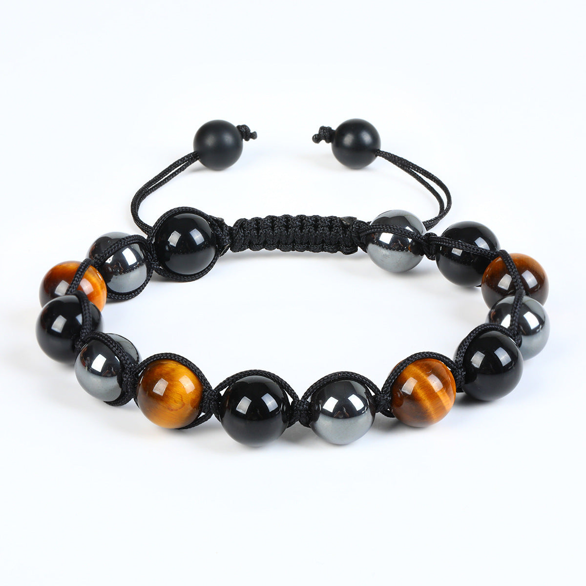 Wholesale Natural Tiger Eye &  Hematite Double Row Bracelet,  Handmade Unisex Everyday Gift Jewelry