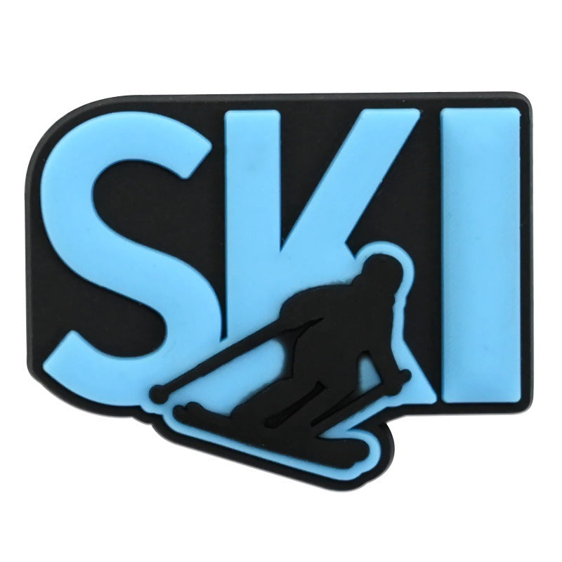 Wholesale  Random 100pcs ski series PVC Soft Rubber Shoe Buckle Decoration