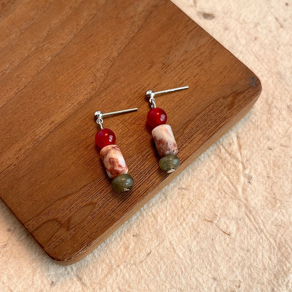 Wholesale  ethnic style natural stone beaded earrings