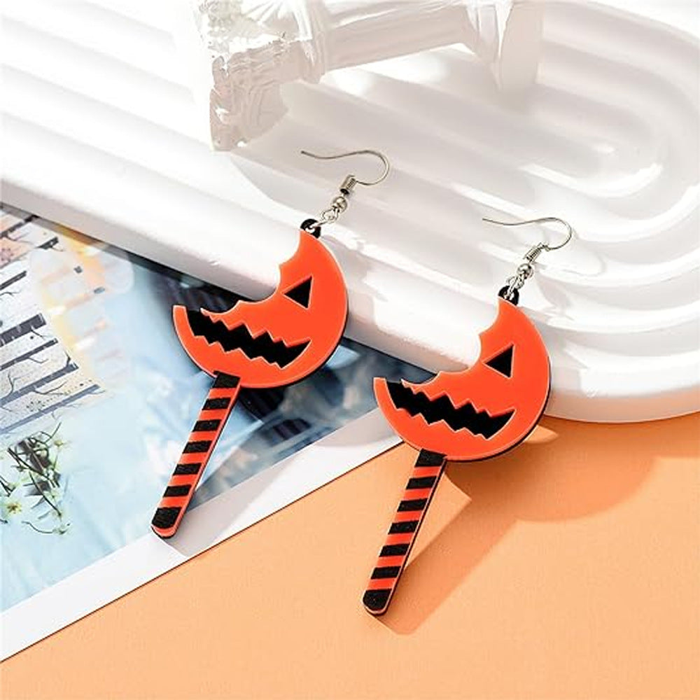 Boucles d'oreilles en gros Halloween Halloween Ghost Moon Funky Grotesque Elements en acier inoxydable