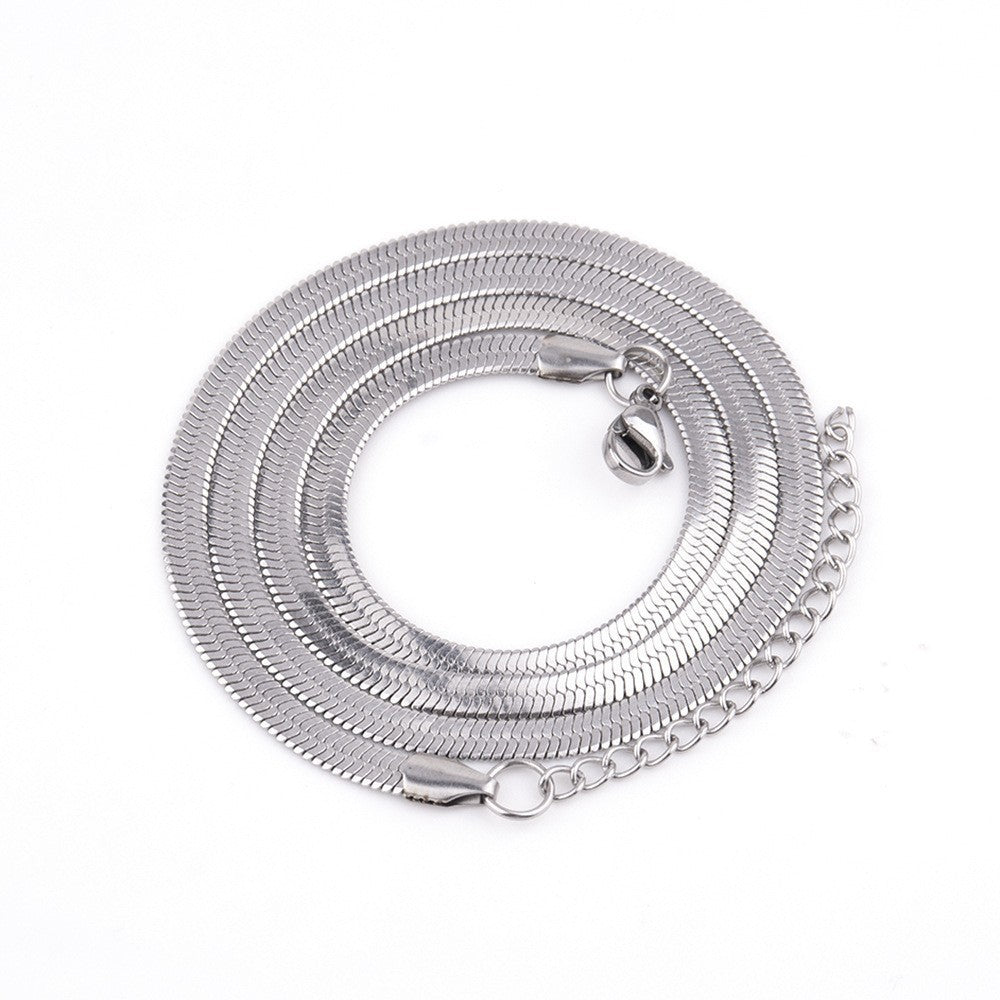 Wholesale Textured Stainless Steel Necklace Snake Necklace Clavicle Chain ACC-NE-Ruix001