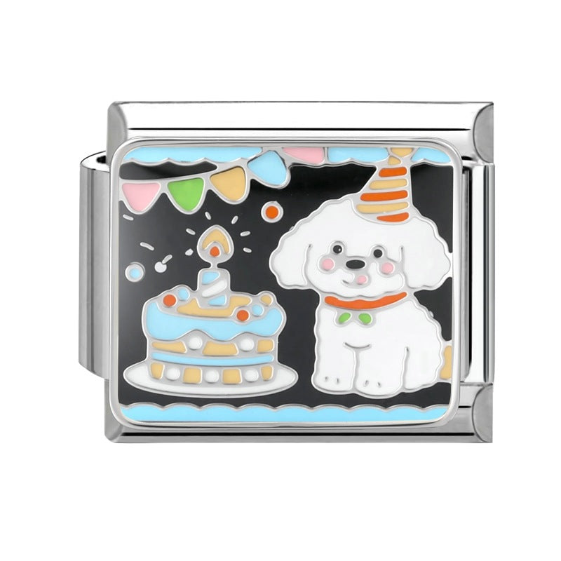 Wholesale  9mm Italian Charm Starter Bracelets DIY square Single Section Creative Stainless Steel Composable Bracelet