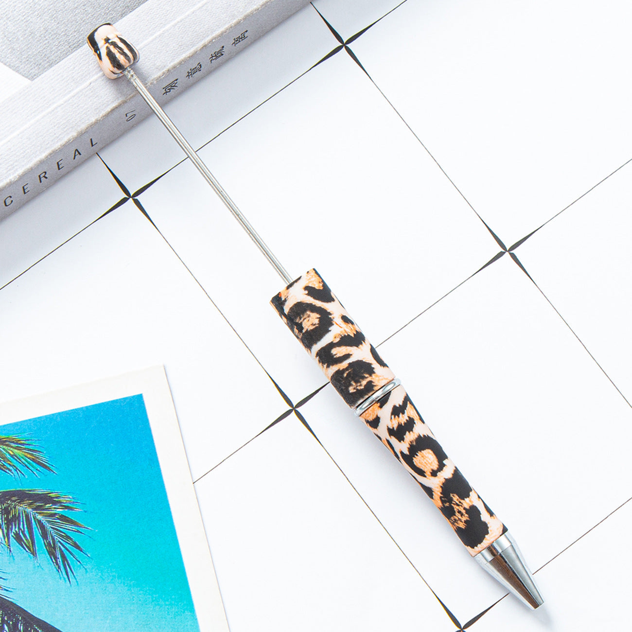 Wholesale Beadable Pens Cow Print Leopard Print Christmas Plastic Pen DIY for Beaded