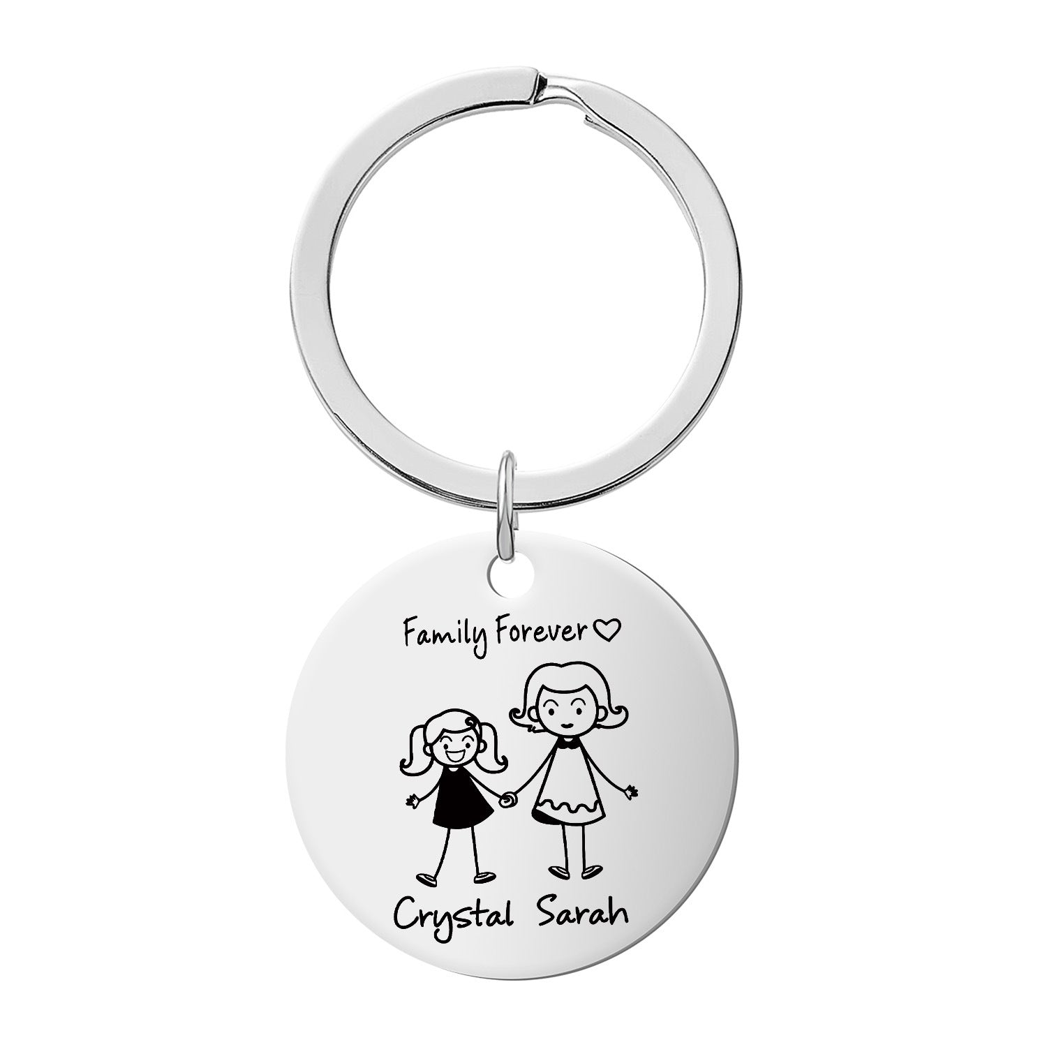 Wholesale Stainless Steel Engraved Key Memorial Family Member Keychain