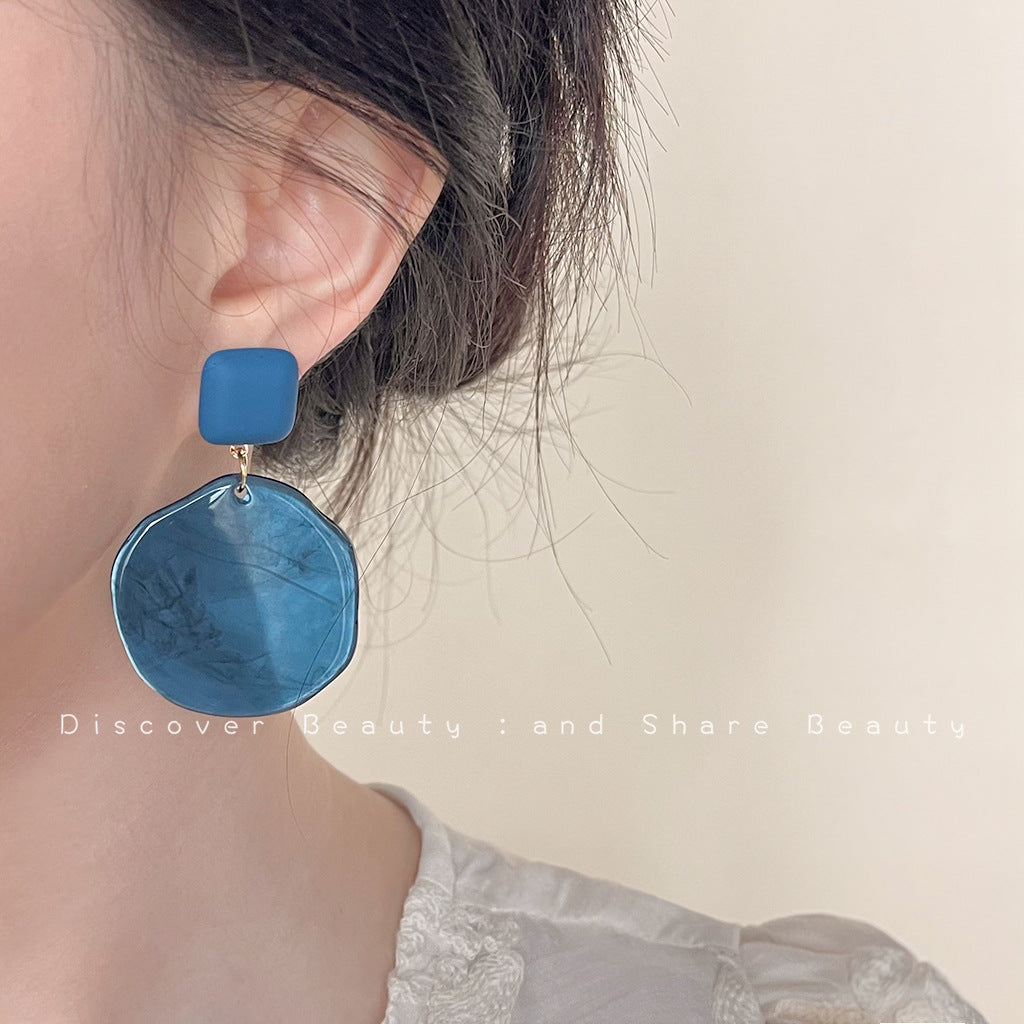 Wholesale Blue oil-drop retro earrings