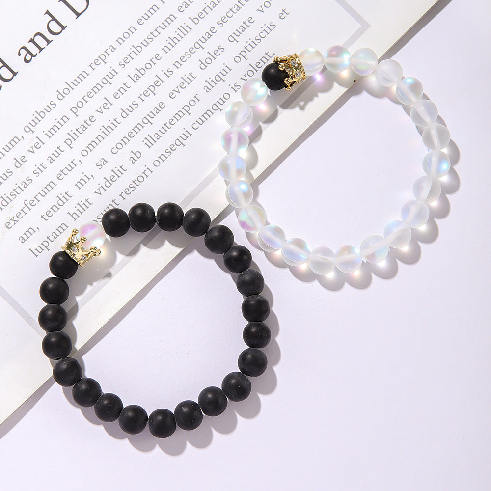 Wholesale Frosted Moonstone Beaded Bracelet