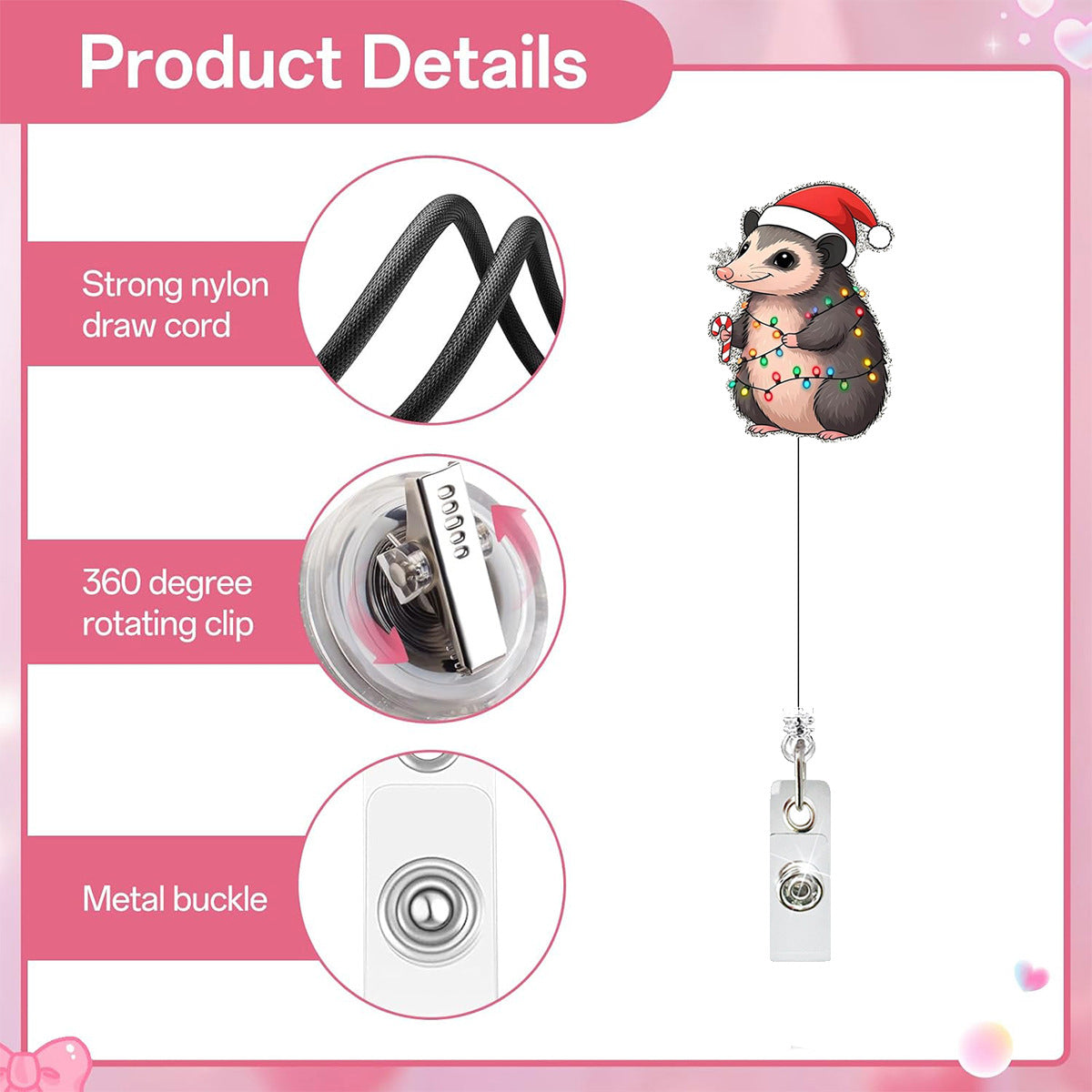 Wholesale Creative and fun pull-tab telescopic  Badge Reels