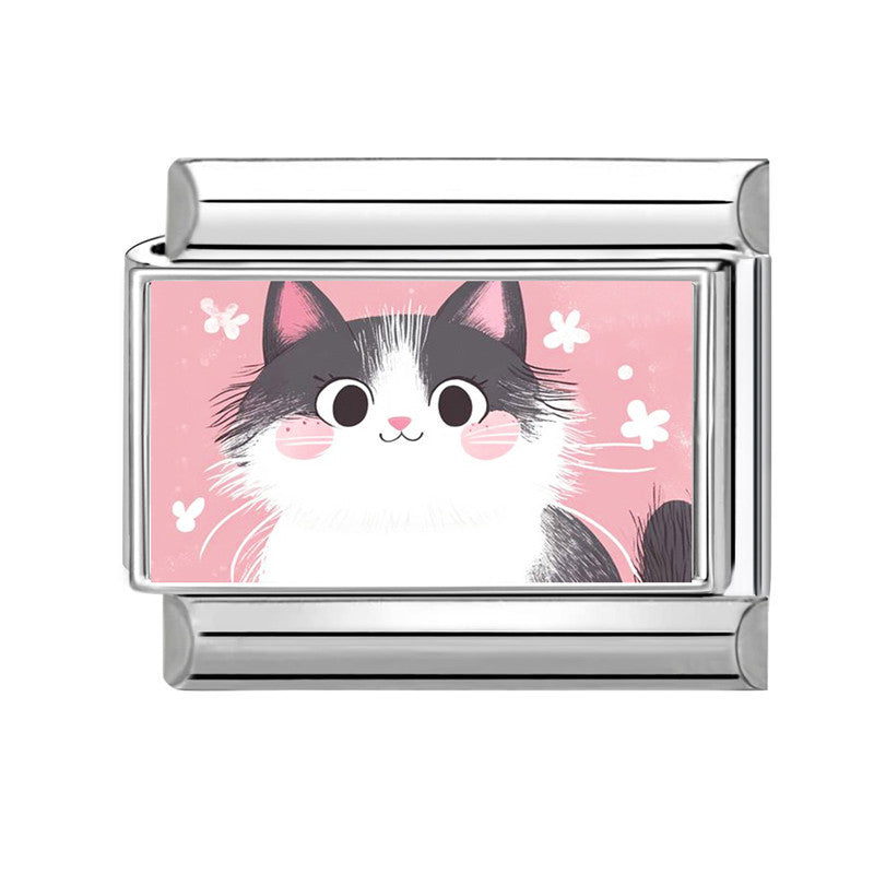 Wholesale Pink series   DIY  Single Section Creative Stainless Steel Composable Bracelet