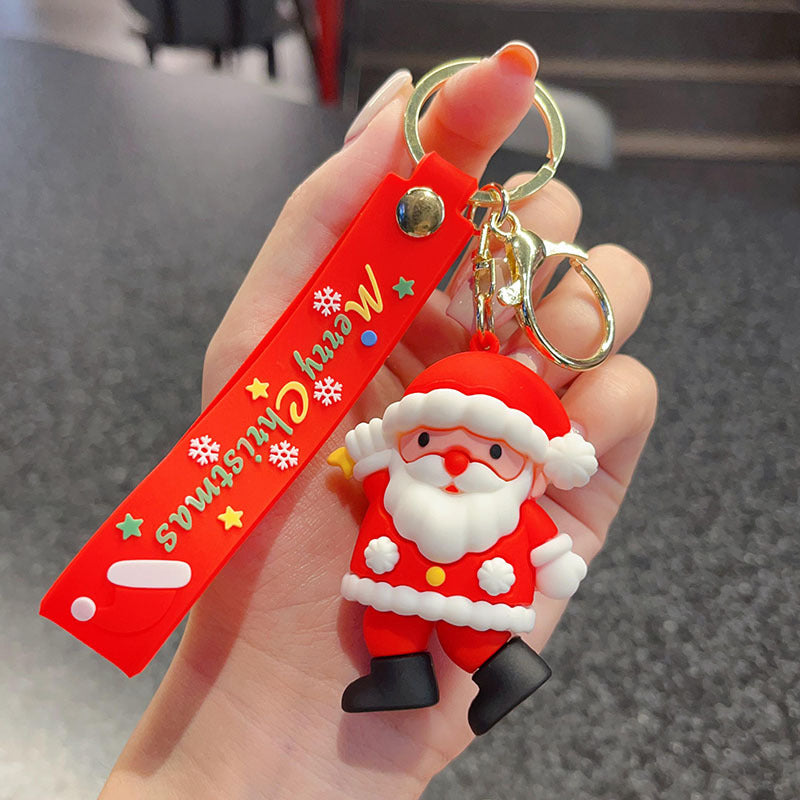 Wholesale Christmas  Keychain Cute Tree Elk Sock Pendant Car Key Accessory Gift For Men Women Boutique Resale