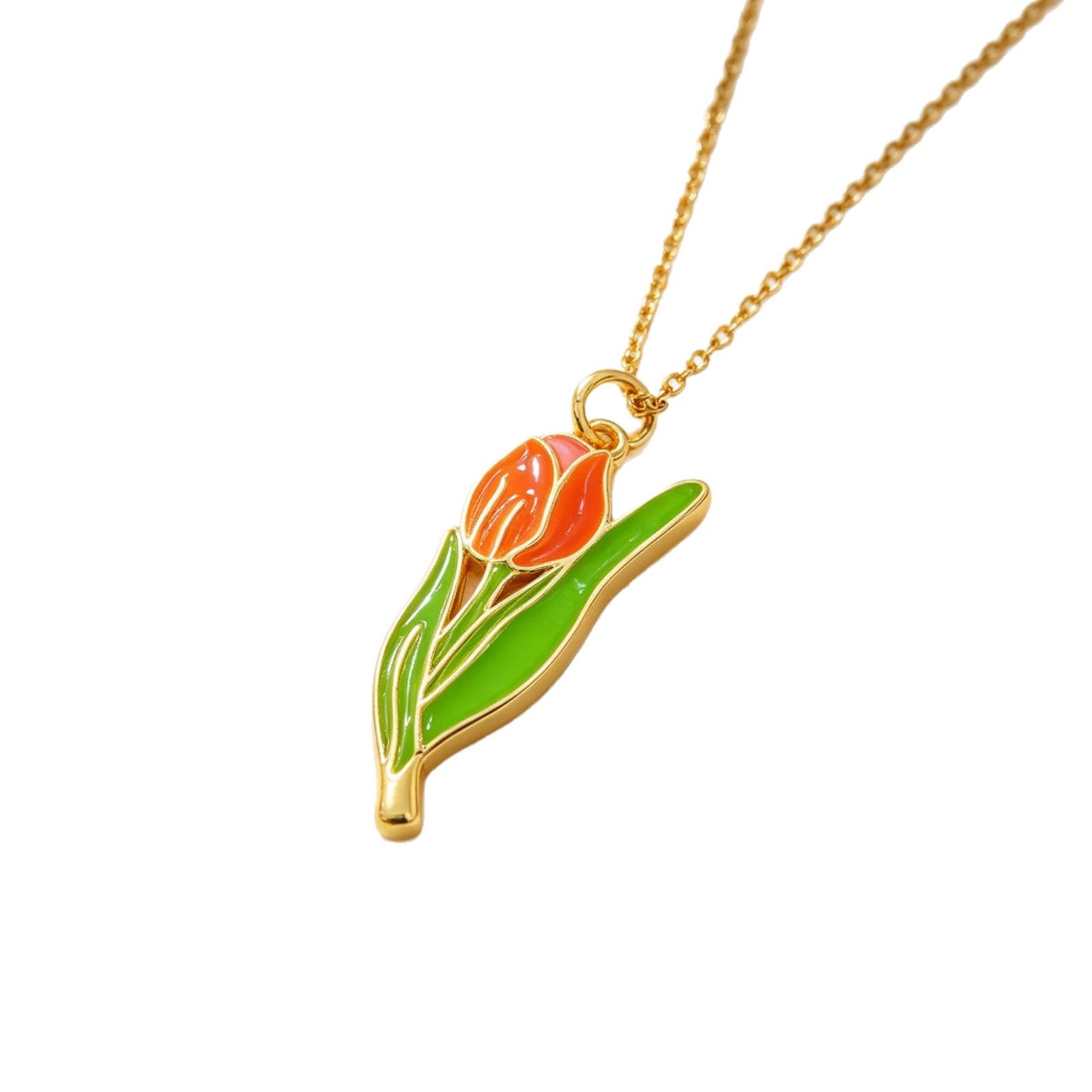 Wholesale Electroplated Copper Rose Flower Pendant Necklace,  Jewelry Accessory for Girls