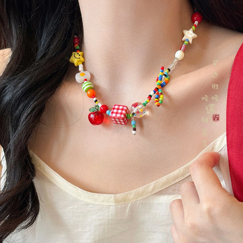 Wholesale Cartoon Elephant and Cat Beaded Necklace