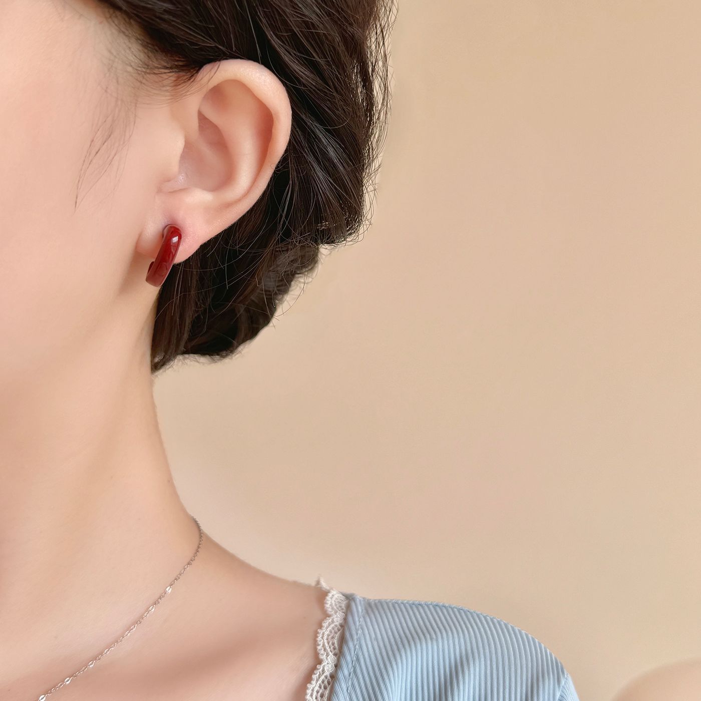 Wholesale Ankora Red Bow Earring Set