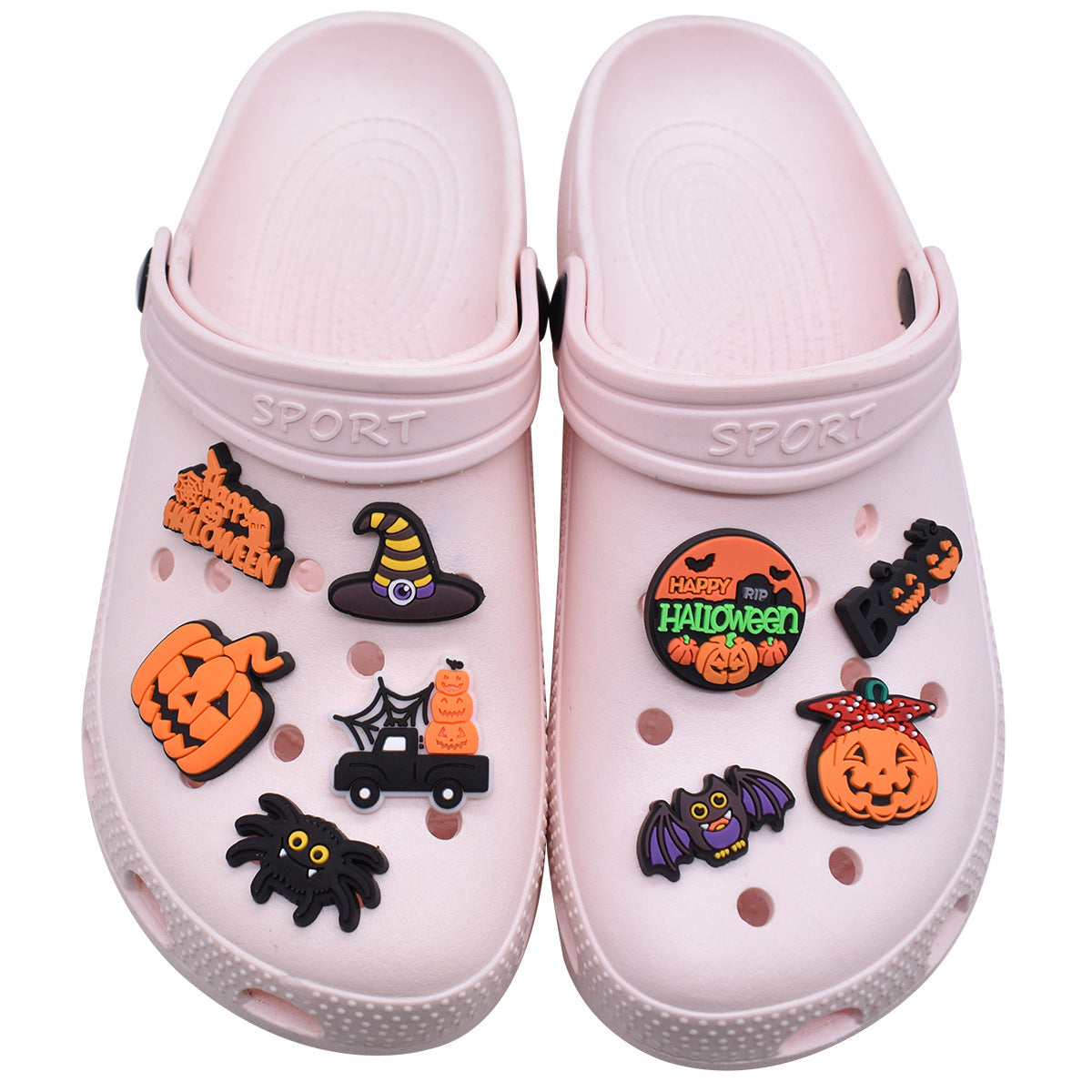 Random 100pcs Halloween Thanksgiving PVC Soft Rubber Shoe Buckle Decoration ACC-SC-RYY066