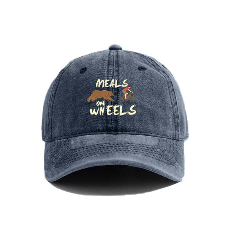 Wholesale retro washed hat printed animal wild bear icon baseball cap