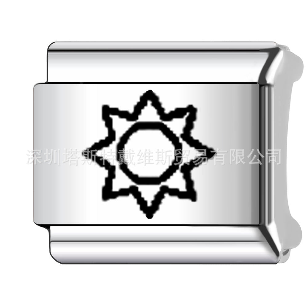 Wholesale 9mm Italian Charm Starter Bracelets DIY square Single Section Creative Stainless Steel Composable Bracelet