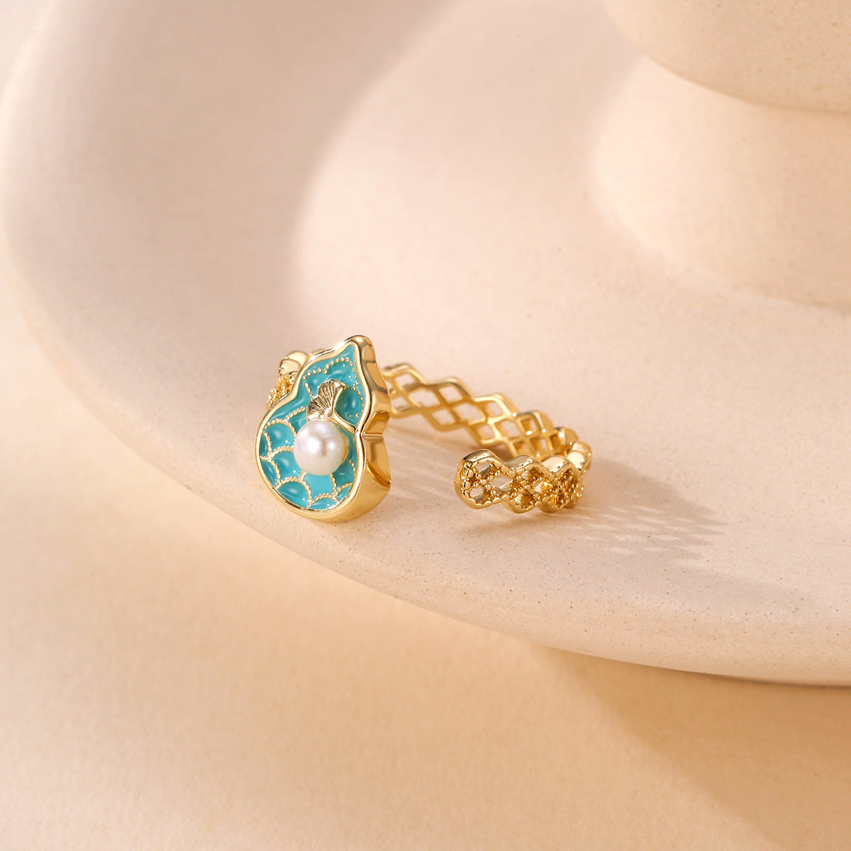 Wholesale  Oil Painting Vintage Ring  Oil Drop Opening Ring Adjustable Ring