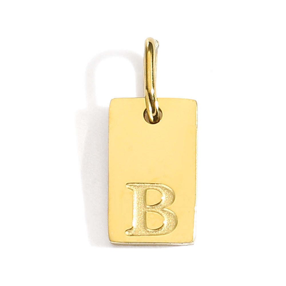 Wholesale 26 English letters stainless steel gold-plated pendant