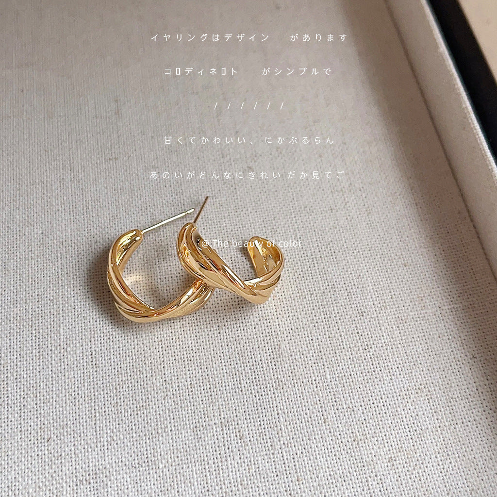 Wholesale Electroplating 14K Simple Geometric Earrings