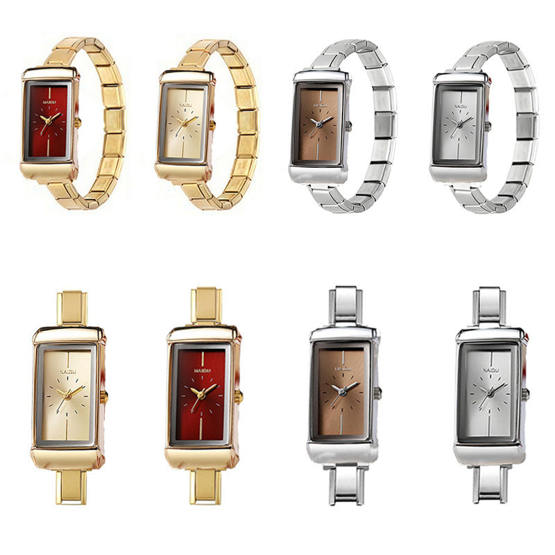 Wholesale Vintage Rectangular Women' s Watch - Italian Style DIY Modular,  Fashion Accessory,  Gift