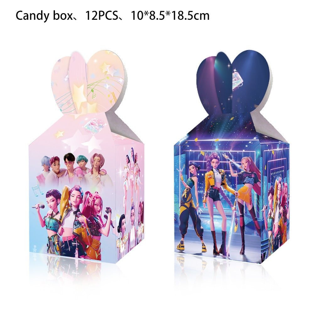 Wholesale KPOP  birthday party decoration tableware supplies atmosphere layout five-piece set kpop