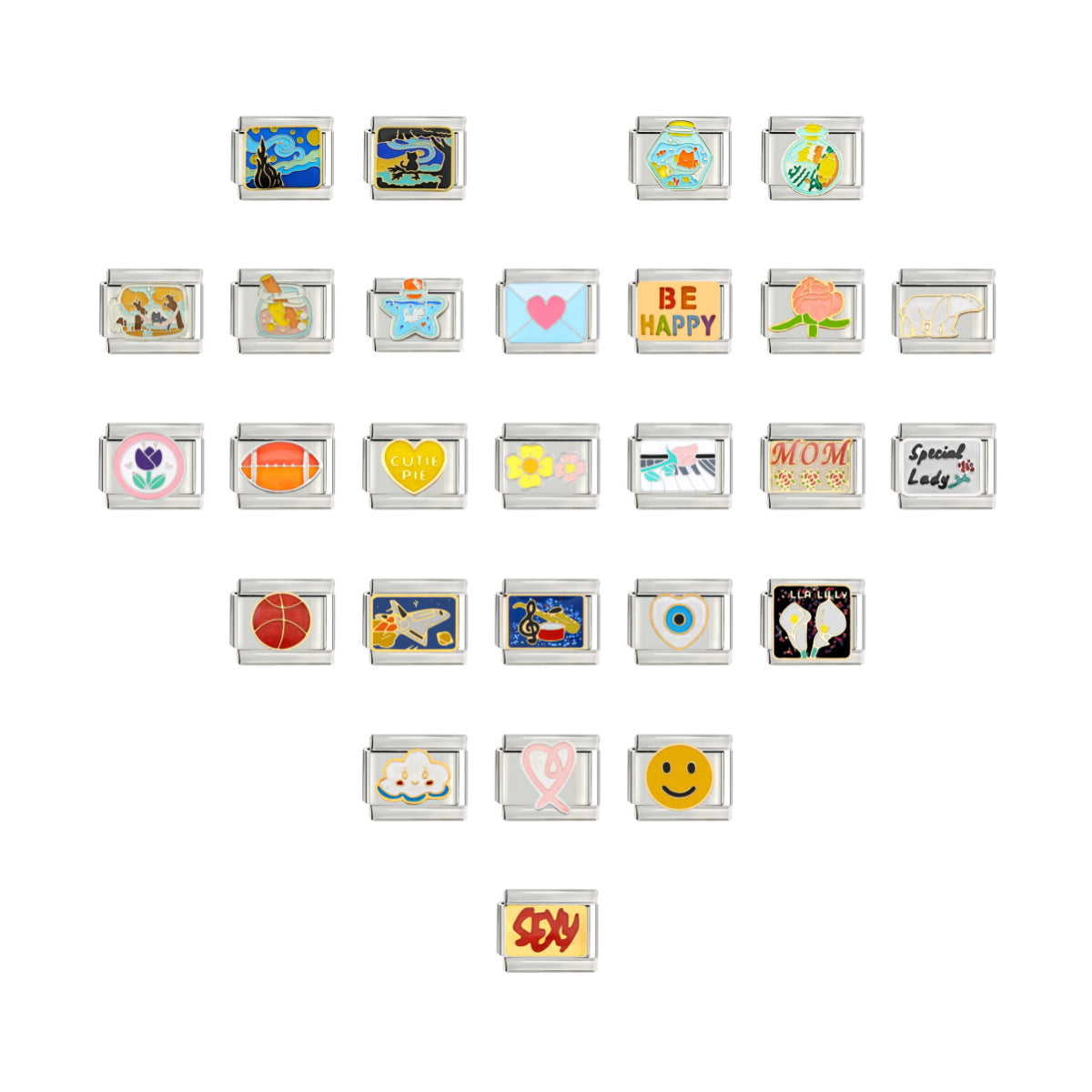 Wholesale 9mm Italian Charm Starter Bracelets DIY square Single Section Creative Stainless Steel Composable Bracelet