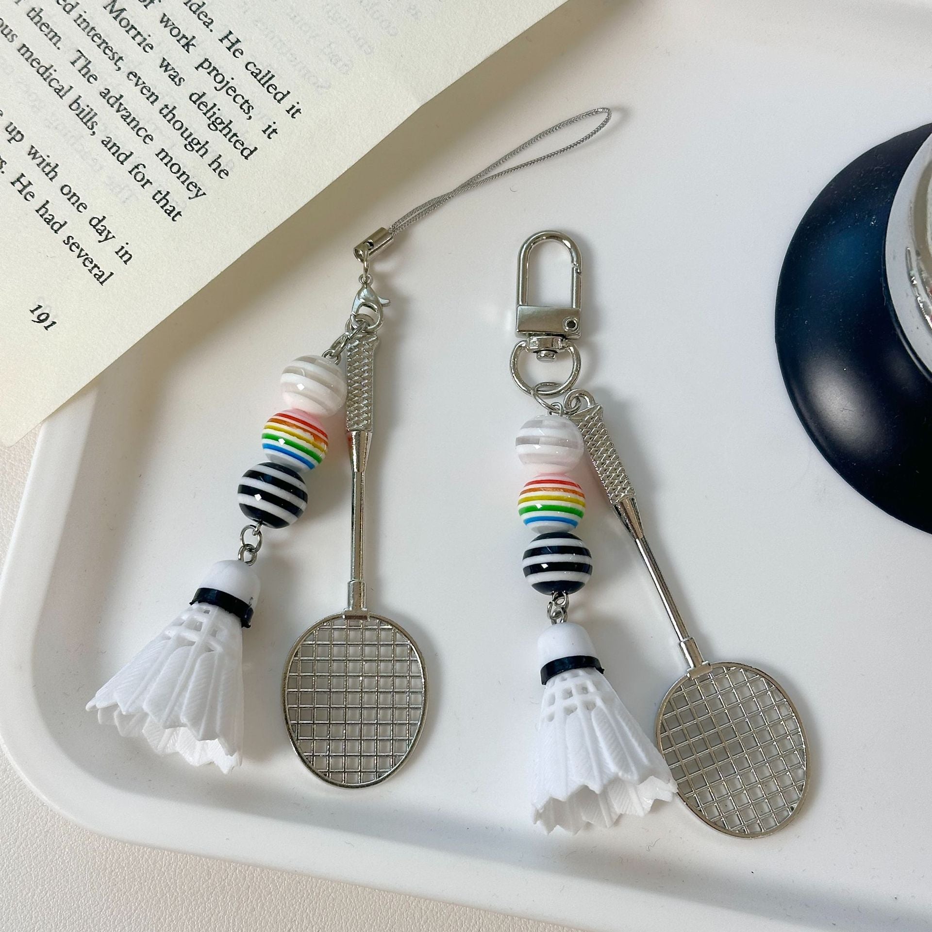 Wholesale Alloy badminton racket keychain