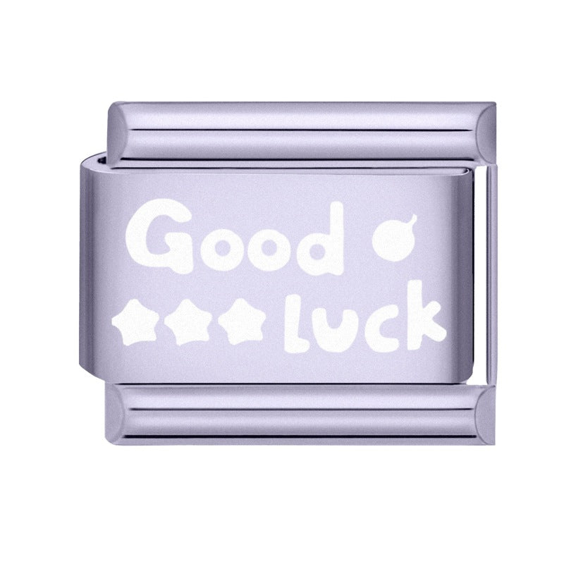 Wholesale Italian Charm Bracelet 9mm DIY Splicing Light Purple Series Stainless Steel Composable Bracelet