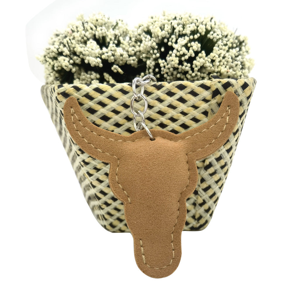 Wholesale 4pcs zinc alloy rhinestone bull keychains