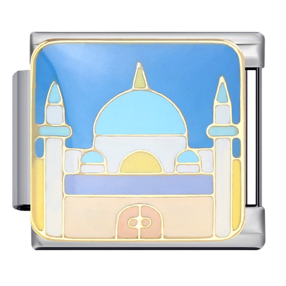 Wholesale  Italian Charm Bracelet 9mm DIY Splicing Removable Landscape Element Stainless Steel Composable Bracelet