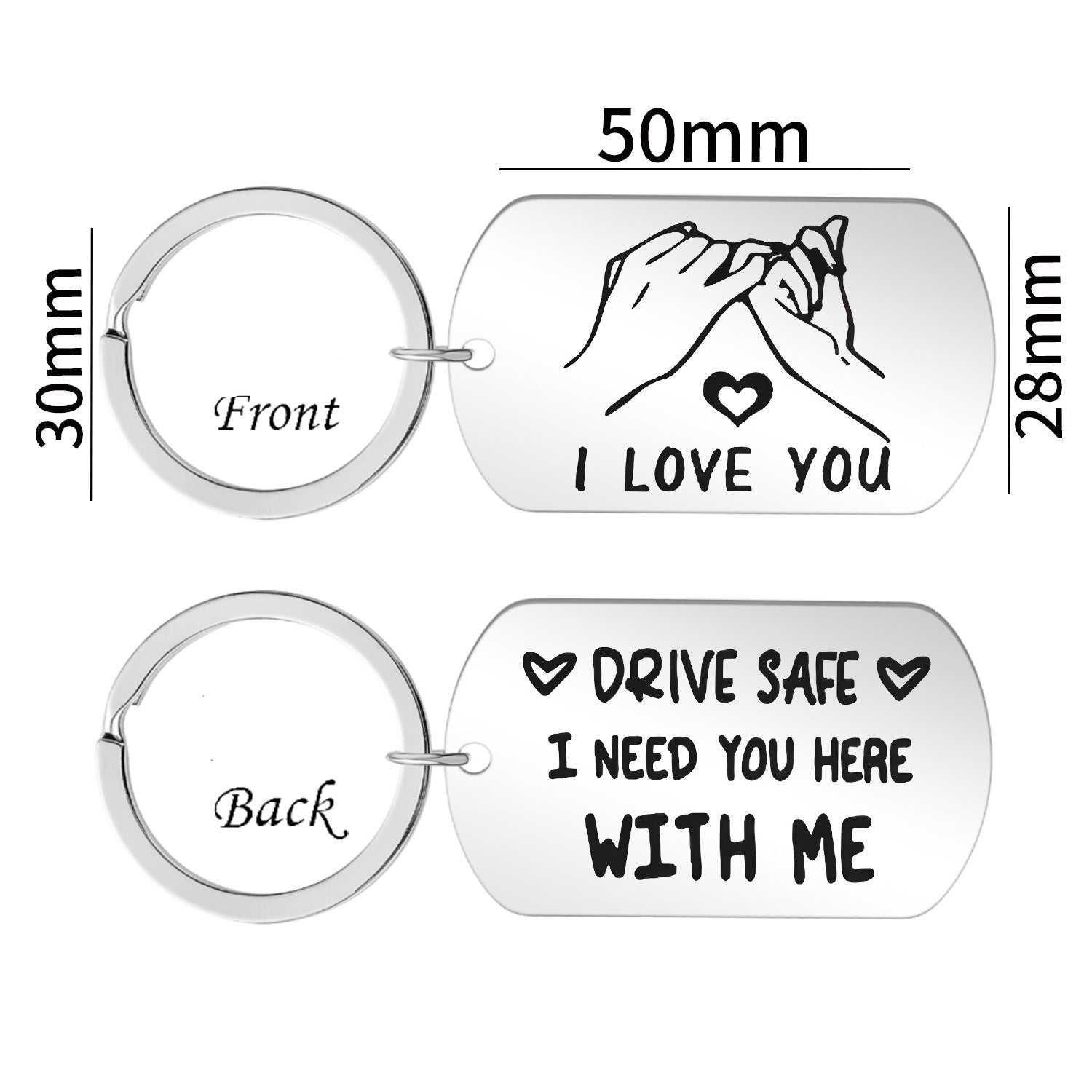 Wholesale Valentine's Day Stainless Steel Engraving Keychain