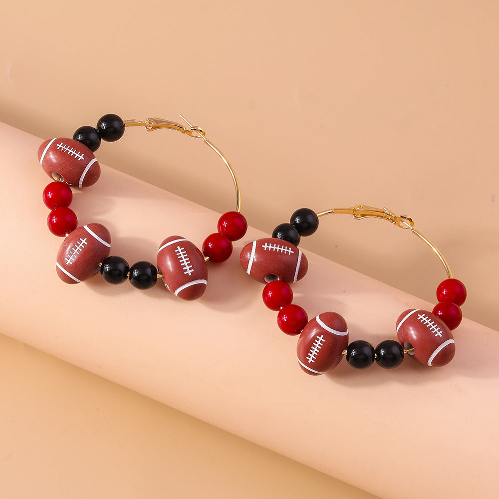 Wholesale Sports Ball Beaded Earrings