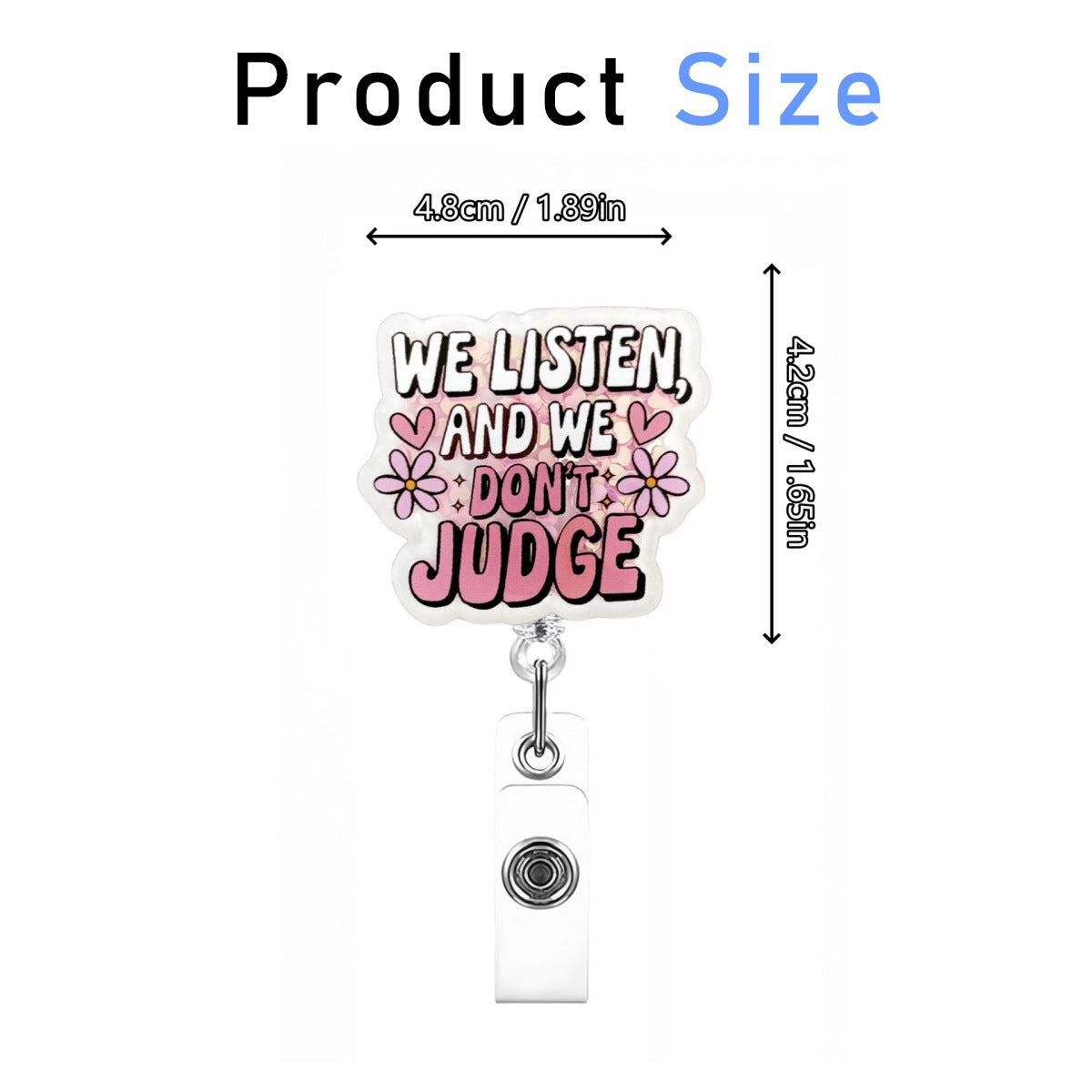 Wholesale  Acrylic Medical  Fun English Rotating Badge Reels