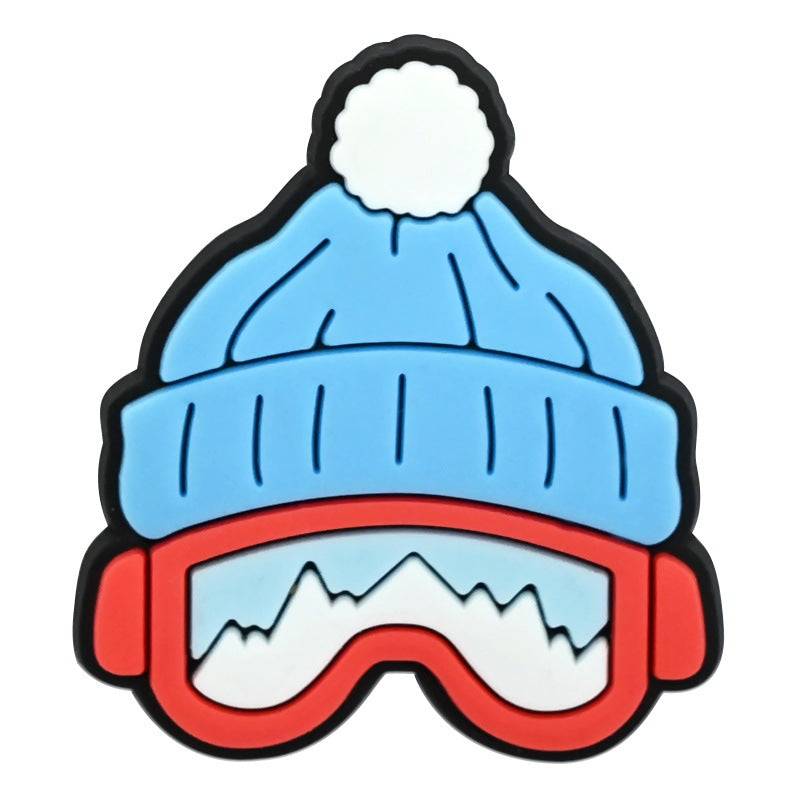 Wholesale  Random 100pcs ski series PVC Soft Rubber Shoe Buckle Decoration