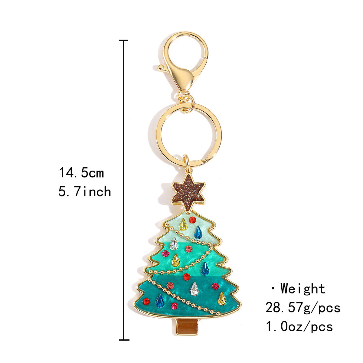 Wholesale Trendy Christmas Tree Socks Keychain Acetate Rhinestone Bag Charm Gift Decoration