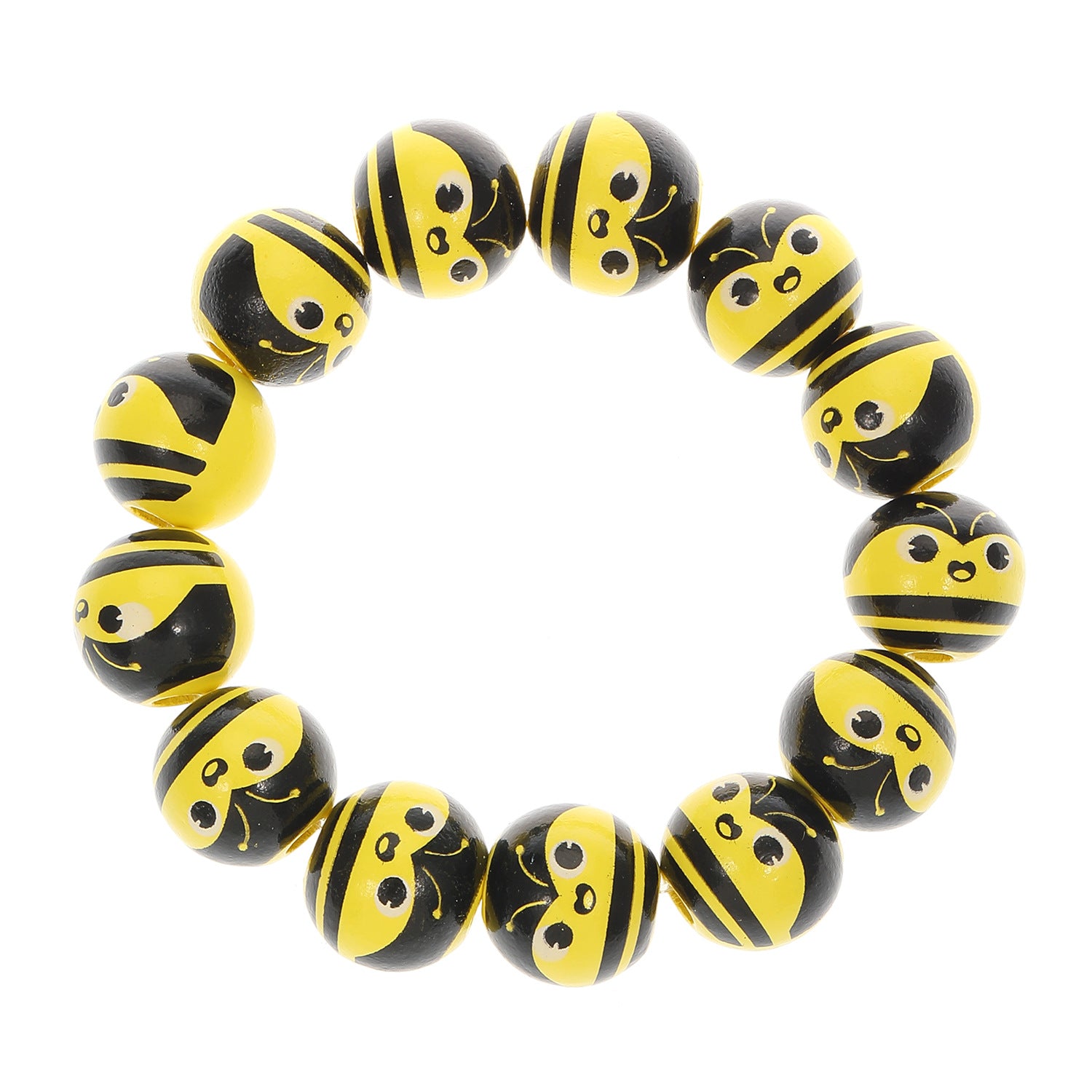 Wholesale Wood Beaded Bracelet with Pumpkin and  Print  Festival Jewelry Accessory