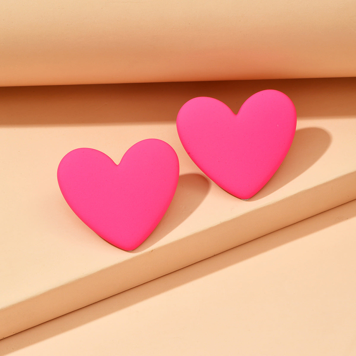 Wholesale spray painted candy color heart shaped acrylic earrings