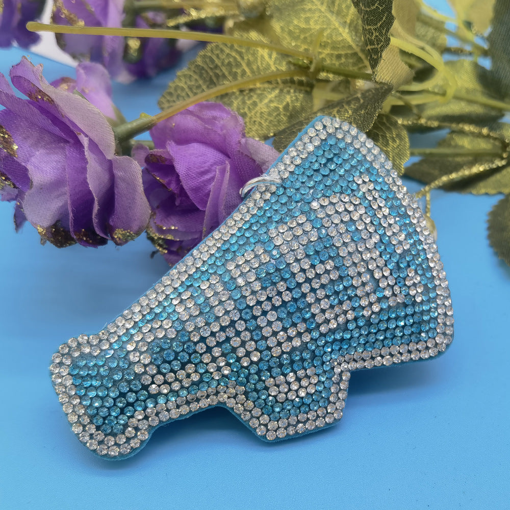 Wholesale creative velvet diamond English letter keychain