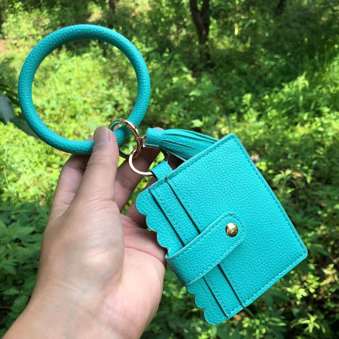 Wholesale Leopard Print PU Leather Tassel Keychain Wallet - Chic Fashion Accessory for Gift